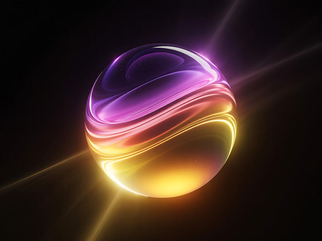 Sphere with color light effects